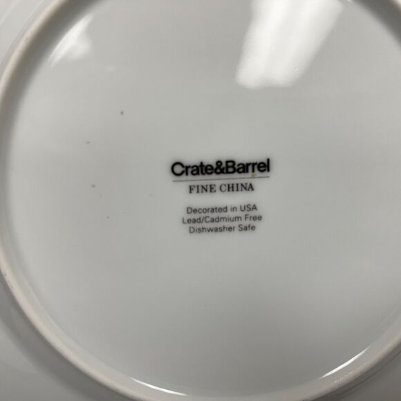 Crate & Barrel Rafia Blue White Wavy Salad Plates Lead Cadmium Free Lot of 3 - Picture 14 of 14